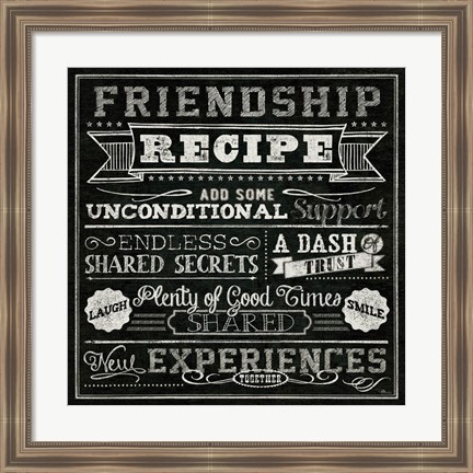 Framed Thoughtful Recipes IV Print