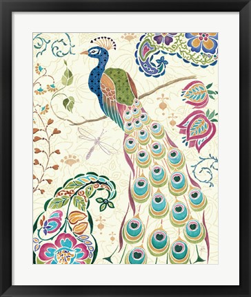 Framed Peacock Fantasy III Print