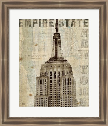 Framed Vintage NY Empire State Building Print