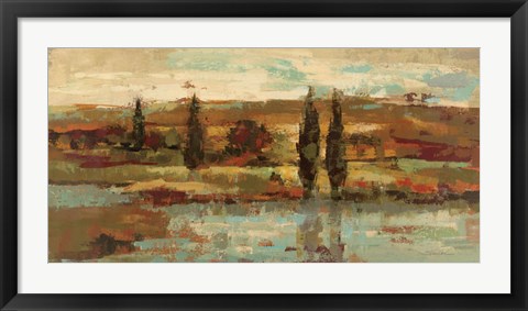 Framed Hot Day by the River Print