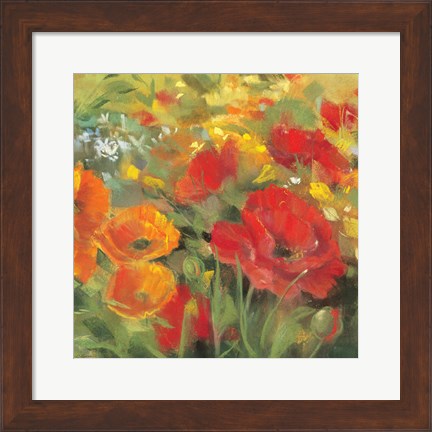 Framed Oriental Poppy Field I Print