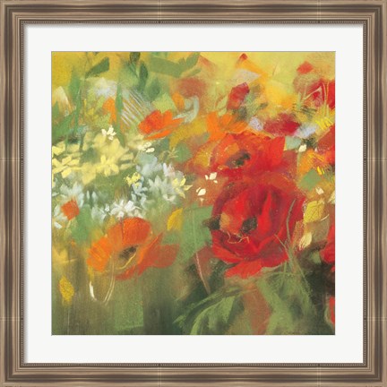 Framed Oriental Poppy Field II Print