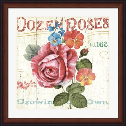 Framed Rose Garden II Print