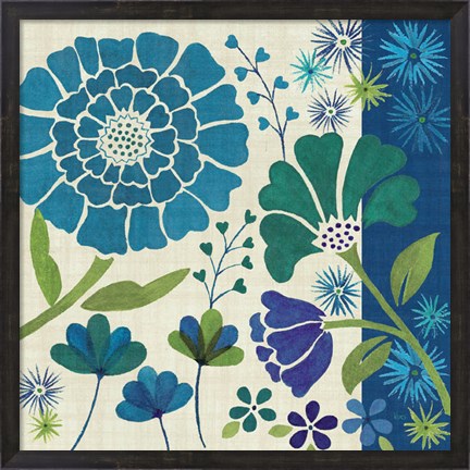 Framed Blue Garden II Print