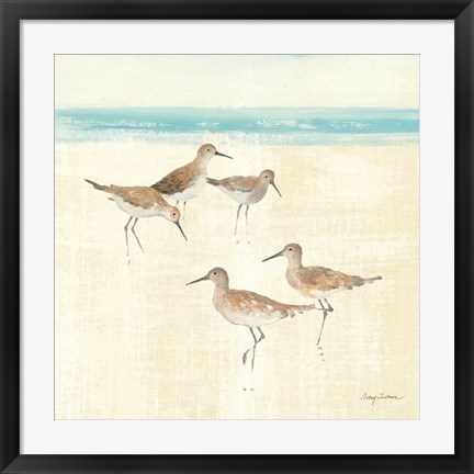 Framed Sand Pipers Square I Print