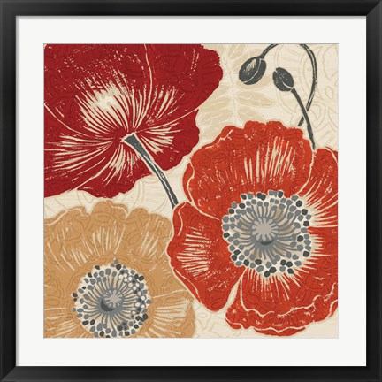 Framed Poppys Touch II Print