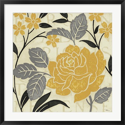 Framed Perfect Petals II Yellow Print