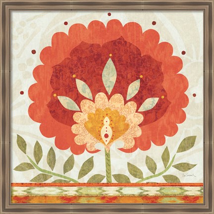 Framed Ikat Bloom II Print