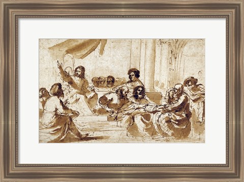 Framed Christ Preaching in the Temple Print