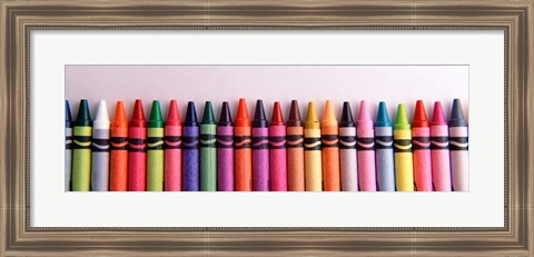 Framed Close-up of assorted wax crayons Print