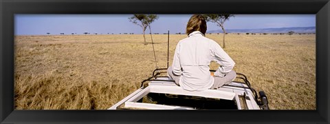 Framed Kenya, Maasai Mara, safari Print