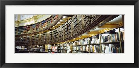 Framed Bookcase in a library, British Museum, London, England Print