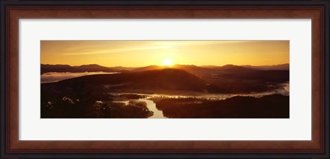 Framed Sunrise over mountains, Snake River, Signal Mountain, Grand Teton National Park, Wyoming, USA Print