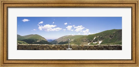 Framed Coin operated binoculars on an observation point, Rocky Mountain National Park, Colorado, USA Print