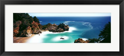 Framed Rock formations at the coast, Big Sur, California, USA Print