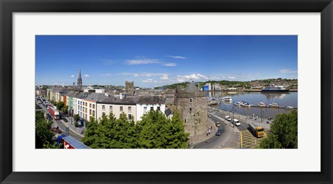 Framed Quayside, Reginald&#39;s Tower, River Suir, Waterford City, County Waterford, Republic of Ireland Print