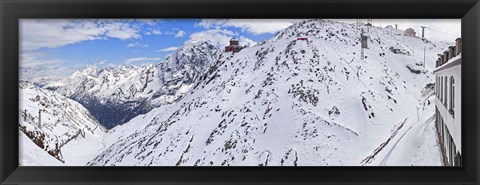 Framed Snow covered mountain range, Stelvio Pass, Italy Print