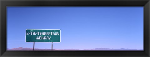 Framed Extraterrestrial Highway sign, Area 51, Nevada, USA Print