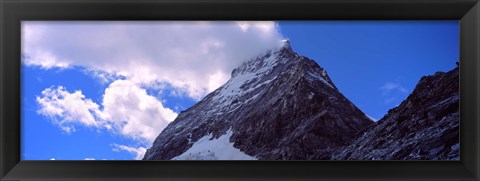 Framed Low angle view of a mountain peak, Mt Matterhorn, Zermatt, Valais Canton, Switzerland Print