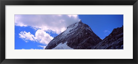 Framed Low angle view of a mountain peak, Mt Matterhorn, Zermatt, Valais Canton, Switzerland Print