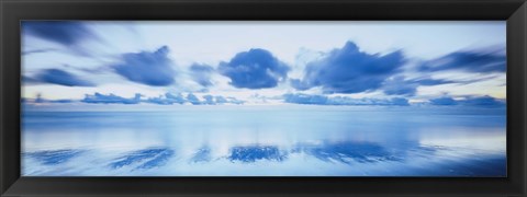 Framed Reflection of clouds on water, Foxton Beach, Levin, Wellington, Manawatu-Wanganui, North Island, New Zealand Print