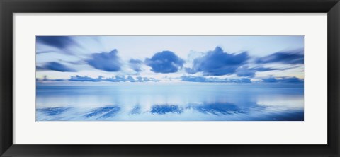 Framed Reflection of clouds on water, Foxton Beach, Levin, Wellington, Manawatu-Wanganui, North Island, New Zealand Print