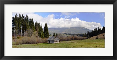 Framed Old wooden home on a mountain, Slovakia Print