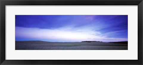 Framed Buffalo farm at dusk, Clear Creek Ranch, Utah, USA Print