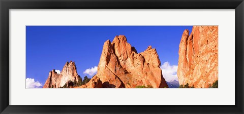 Framed Low angle view of rock formations, Garden of The Gods, Colorado Springs, Colorado, USA Print