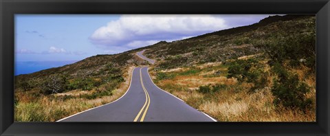 Framed Road passing through hills, Maui, Hawaii, USA Print