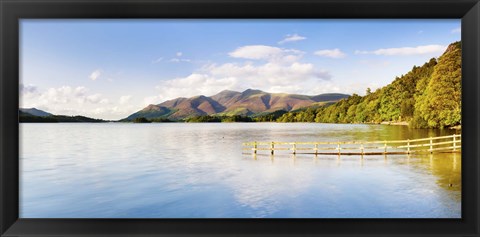 Framed Lake with mountains in the background, Derwent Water, Lake District National Park, Cumbria, England Print