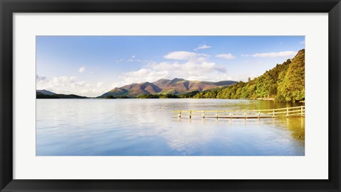 Framed Lake with mountains in the background, Derwent Water, Lake District National Park, Cumbria, England Print