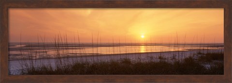 Framed Sea at dusk, Gulf of Mexico, Tigertail Beach, Marco Island, Florida, USA Print