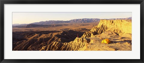 Framed Person Camping on Cliff, Anza Borrego Desert State Park, California Print