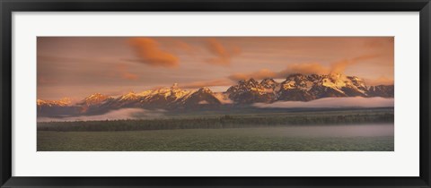 Framed Snowy Mountains, Grand Teton National Park, Wyoming Print