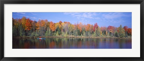 Framed Man in Canoe nr Antigo WI USA Print