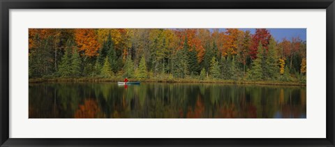 Framed Reflection of trees in water, near Antigo, Wisconsin, USA Print