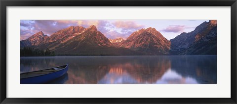 Framed Reflection of mountains in a lake, Leigh Lake, Grand Teton National Park, Wyoming, USA Print