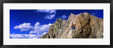 Framed Rock Climber Grand Teton National Park WY USA Print