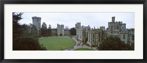 Framed High angle view of buildings in a city, Warwick Castle, Warwickshire, England Print