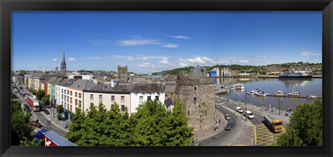 Framed Quayside, Reginald&#39;s Tower, River Suir, Waterford City, County Waterford, Republic of Ireland Print