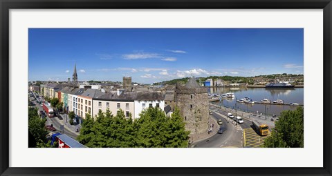 Framed Quayside, Reginald&#39;s Tower, River Suir, Waterford City, County Waterford, Republic of Ireland Print