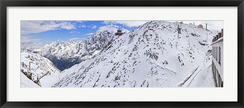 Framed Snow covered mountain range, Stelvio Pass, Italy Print