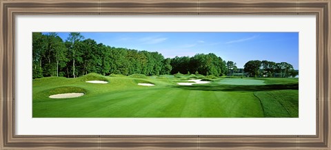 Framed Sand traps in a golf course, River Run Golf Course, Berlin, Worcester County, Maryland, USA Print