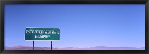 Framed Extraterrestrial Highway sign, Area 51, Nevada, USA Print