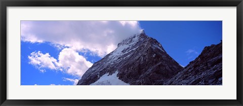 Framed Low angle view of a mountain peak, Mt Matterhorn, Zermatt, Valais Canton, Switzerland Print