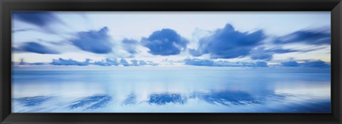 Framed Reflection of clouds on water, Foxton Beach, Levin, Wellington, Manawatu-Wanganui, North Island, New Zealand Print