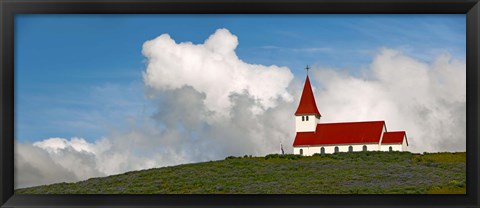 Framed Church on hill, Vik, Iceland Print