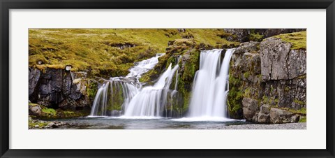 Framed Waterfall, Kirkjufellsfoss Waterfall, Myrar, Snaefellsnes, Borgarfjordur, Iceland Print