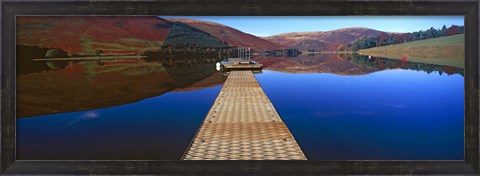 Framed Pier at a lake, St Mary&#39;s Loch, Scottish Borders, Scotland Print